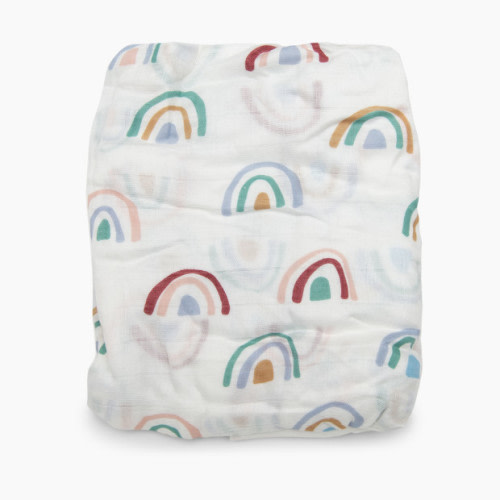 Loulou Lollipop Cotton & Bamboo Fitted Crib Sheet - Llama Rainbow
