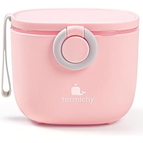 Termichy Baby Formula Dispenser, Portable Milk Powder Dispenser Container with Carry Handle and Scoop for Travel Outdoor Activities with Baby Infant, 8.8OZ, 0.55LB, 250g (Pink)