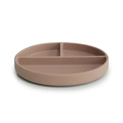 Mushie Divider Compartment Dinner Plate Natural | Baby Bunting AU