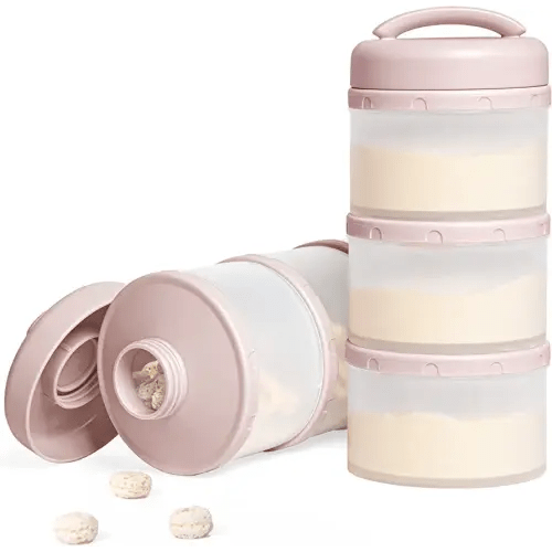 Termichy Stackable Formula Dispenser Portable Milk Powder Container, 2 Pack, Light Pink