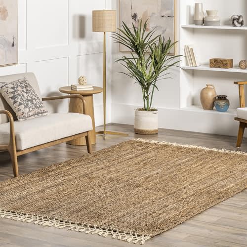 nuLOOM Raleigh Farmhouse Jute Tasseled Area Rug, 8x10, Natural