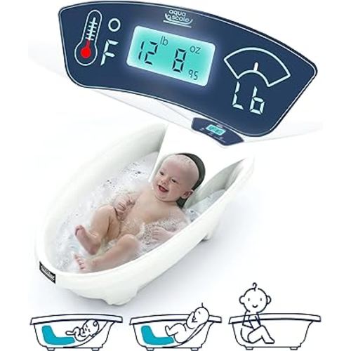 Baby Patent AquaScale Baby Bath Tub - 0-24m - GEN 3 - with Thermometer & Scale | Bathtub for Newborn, Infant & Toddler, Small to Large