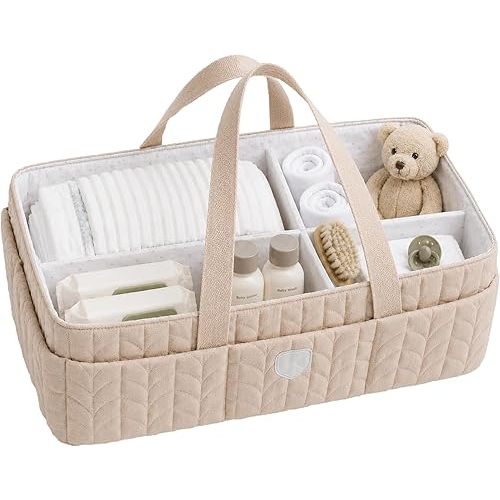 Koala Babycare Baby Diaper Caddy Organizer - Large Portable Nursery Storage Baby Basket with Handles for Newborn Essentials, Diapers, Wipes - Changing Table Caddy Organizer for Boy & Girl