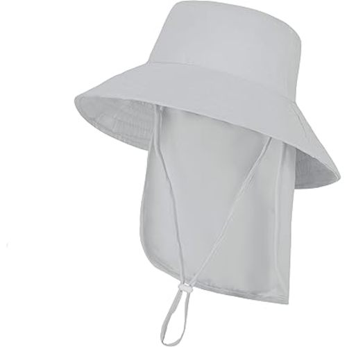 Baby Sun Hat Toddler Bucket Hats with Removable Neck Flap for Boys Girls Kids with Wide Brim Summer Beach UPF 50+