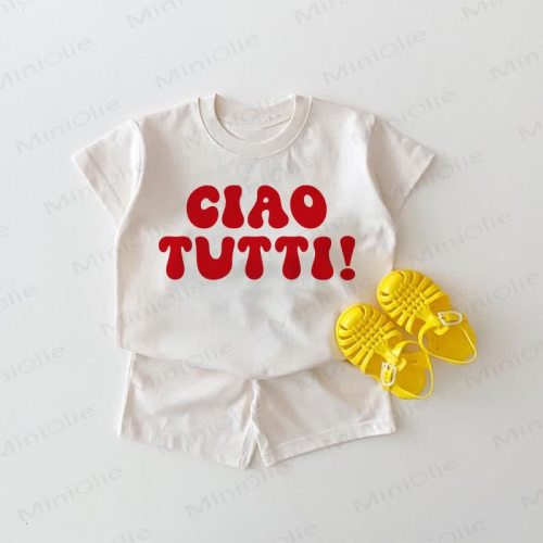 CIAO TUTTI! Baby Italian Slogan White 2-piece Set