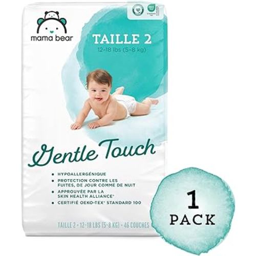Amazon Brand - Mama Bear Gentle Touch Diapers Size 2, 46 Count