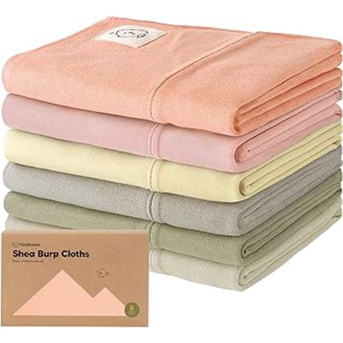 Organic Burp Cloths Baby Girl, Boy - 6-Pack Large Baby Burp Cloths, Super Absorbent Burping Cloths for Babies, Soft & Plush Cotton Burp Cloth, Spit Up Burp Rags, Newborn Burp Clothes (Embrace)