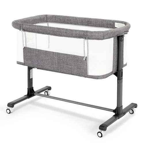 Walmart Black Friday Deals 2025 - AILEEKISS Baby Bassinet with Wheels, Height Adjustable Bedside Sleeper, Grey