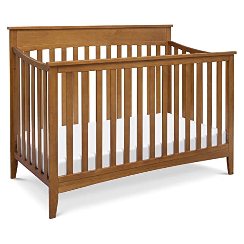 DaVinci Grove 4-in-1 Convertible Baby Crib with Wooden Toddler Bed, Daybed & Full-Size Bed Conversion - Durable & Easy to Assemble, GREENGUARD Gold Certified - with 4 Adjustable Heights - Chestnut