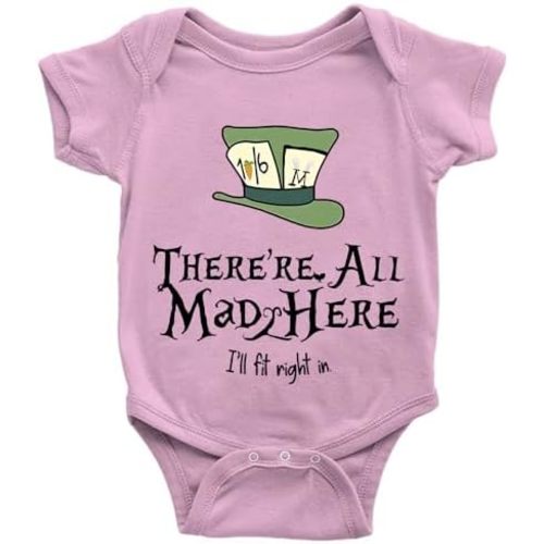 The Mad Hatters Newborn One-Piece Baby Bodysuits New Born Baby Gift Short Sleeve White 0-24 Months