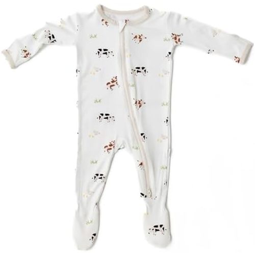 Soft Baby Bamboo Viscose Footie Pajamas, Zipper Closure, 0-24 Months