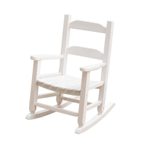 White Wood Child's Outdoor Rocking Chair Kid's Porch Rocker