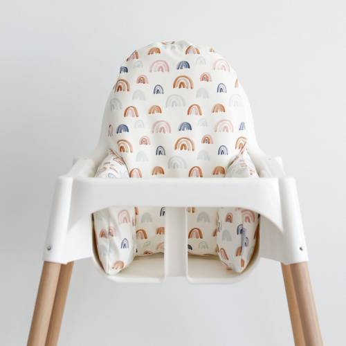 Vegan Leather WIPEABLE Cushion Cover for the IKEA Antilop Highchair // Earthtone Rainbows