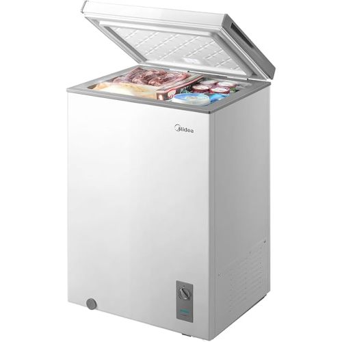 Midea MERC04C4BAWW 3.5 Cubic Feet Chest Freezer, Cu.ft-Convertible, White