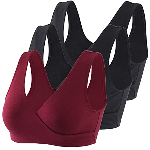 COLOMI Maternity Nursing Bra Wireless Cotton Breastfeeding Bra for Sleep