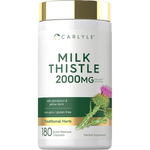 Carlyle Milk Thistle | 180 Capsules | with Dandelion & Yellow Dock | Non-GMO, Gluten Free