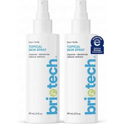 BRIOTECH Topical Skin Spray, Face & Body HOCl Skincare, Travel, 2oz, 2-Pack