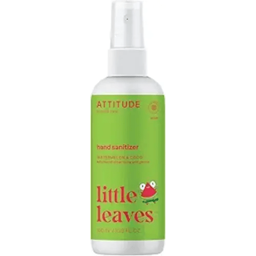 ATTITUDE Hand Sanitizer Spray for Kids & Adults, EWG Verified, Travel Size, Dermatologically Tested, Plant and Mineral Based, Vegan, Watermelon & Coco, 3.5 Fl Oz (Spray Bottle)