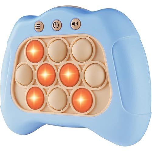 Pop The Target! Handheld Speed Push Game Machine: A Fun Multiplayer Game for Family. Sensory Fidget Toy Christmas Toys Gifts for 6 7 8 9 10 11 12 Years Old Kids Road Trip Car Games Light Blue