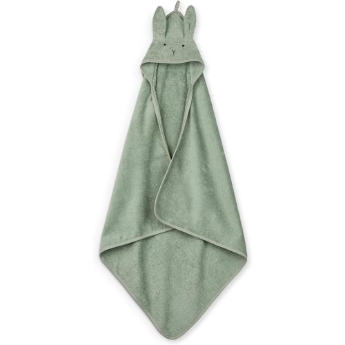 Baby Hooded Towel – Organic Cotton Baby Bath Towels – Baby Towels, Baby Bath Towels for Baby Boy, 32" x 32" Super-Soft and Absorbent Baby Towels for Newborn (Rabbit Roman Green)