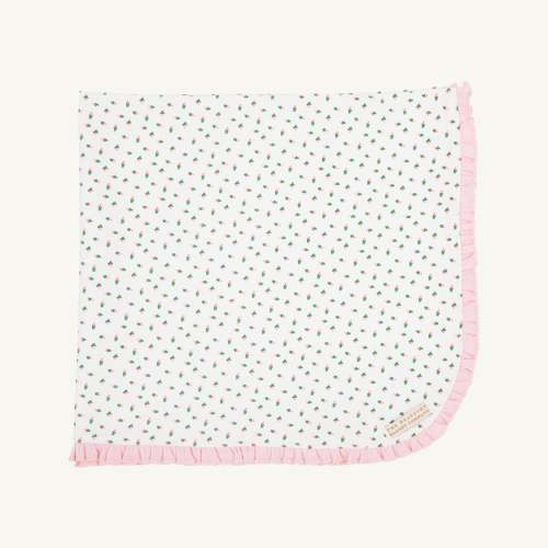 Baby Buggy Blanket - Port Royal Rosebud with Palm Beach Pink