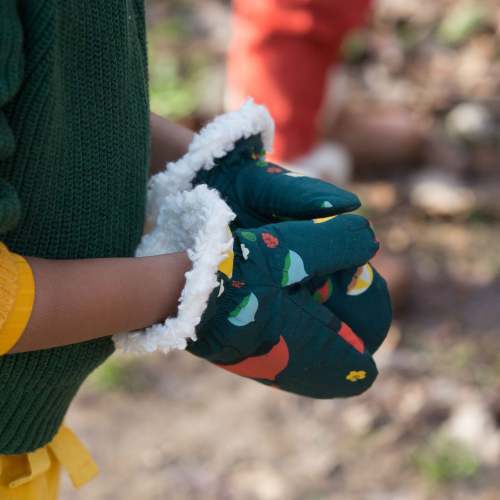 6-12mo - Windy Day Sherpa Lined Mittens