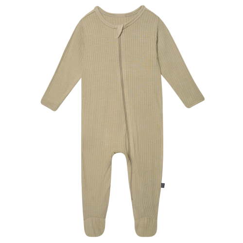 Modern Moments Two-Way Zip Crew Neck Footed Pajamas, Newborn Viscose Spandex - 6/9 Months