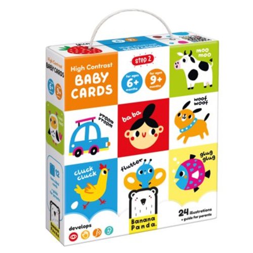 Banana Panda High Contrast Baby Cards 6m+ 9m+, flashcards for baby