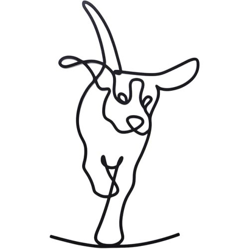 TYLCC Black Metal Dog Wall Decor Minimalist Abstract Dog Wall Art Line Drawing Art for Living Room Bedroom Decorations (Lovable)
