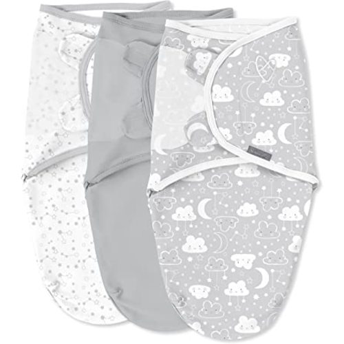 SwaddleMe by Ingenuity Original Swaddle - Size Small/Medium, 0-3 Months, 3-Pack (Starry Night)