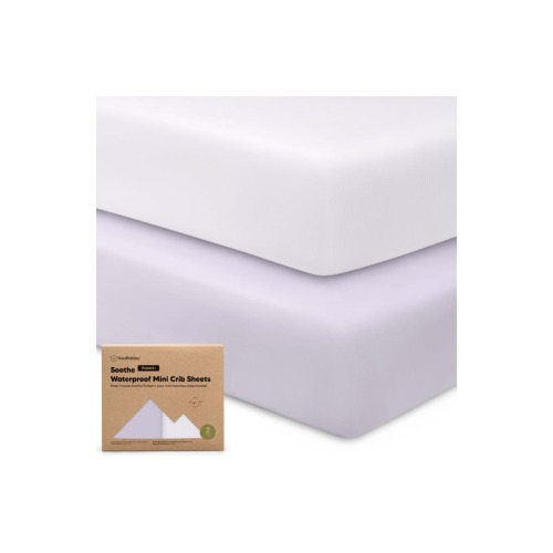 2-Pack Soothe [Protect+] Waterproof Mini Crib Sheets