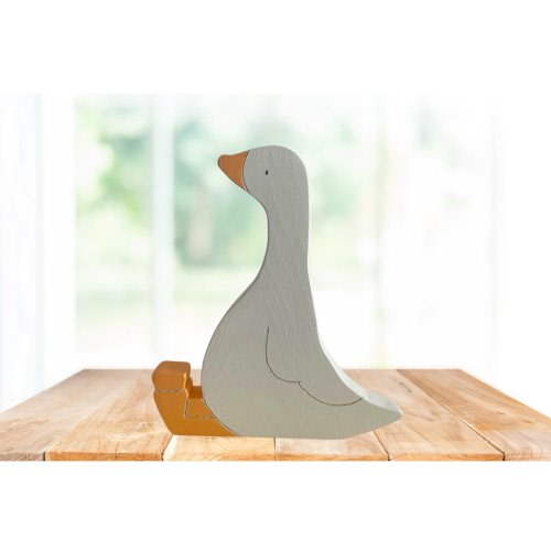 White Goose, Goose Shelf Decor, Wooden Goose, Goose Shelf Sitter, Baby Shower Gift, Tiered Tray, Baby Shower Gift