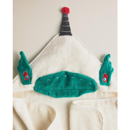 SPACE HOODED KIDS' BATH TOWEL