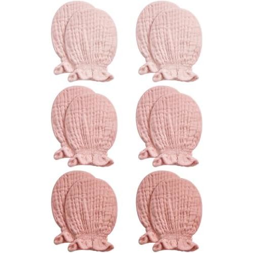 Pro Goleem Muslin Baby Mittens for Newborn, 100% Cotton No Scratch Soft Breathable Gloves for Boys and Girls 0-6 months