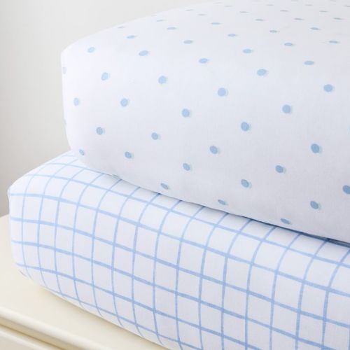 Painterly Grid & Shadow Dot Crib Sheet Bundle