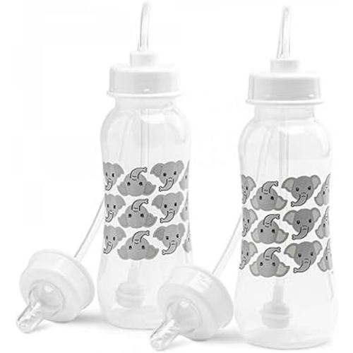 Anti-Colic Self Feeding Baby Bottle System 9 oz (2 Pack - Elephant)