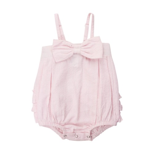 Stripe Cotton Seersucker Bubble Romper, 0-3M