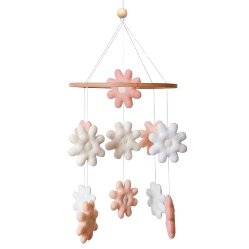Baby Mobile for Crib - Handmade Flower Nursery Mobile for Girls - Crib Décor