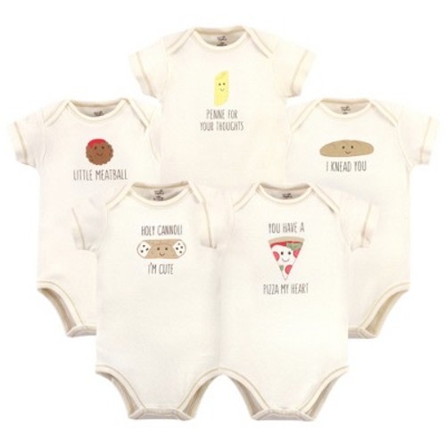 Touched by Nature Organic Cotton Bodysuits 5pk, Pizza, Size: 0-3 months