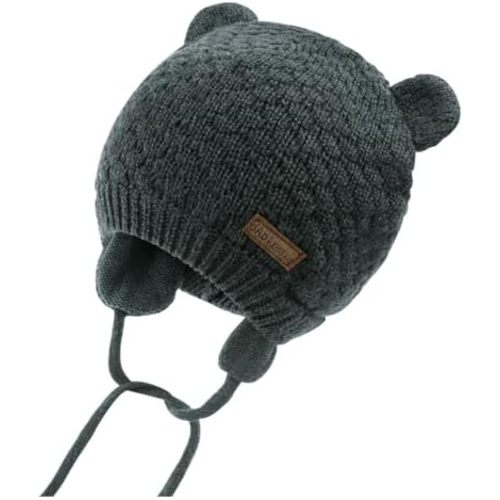 XIAOHAWANG Baby Hat Cute Bear Toddler Earflap Beanie Warm for Fall Winter