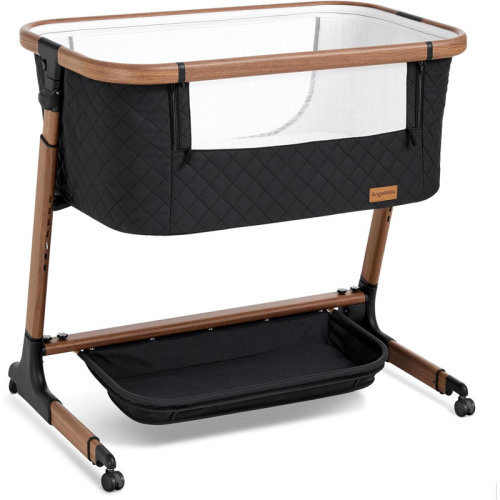 Latitude Run® Electric Baby Bassinet Bedside Sleeper With Auto Rocking, Remote/touch Control, 3 Timer Modes, 12 Sounds, 6 Heights, Storage & Wheels (beige) | Wayfair