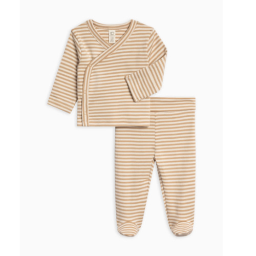Riley 2 Piece Kimono Wrap Top and Pant Set, 0-3 mo