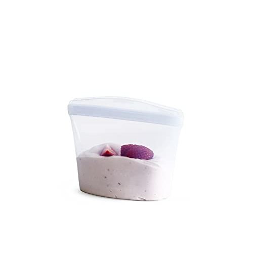 Stasher Reusable Silicone Storage Bag, Food Storage Container, Microwave and Dishwasher Safe, Leak-free, 1 Cup Bowl, Clear