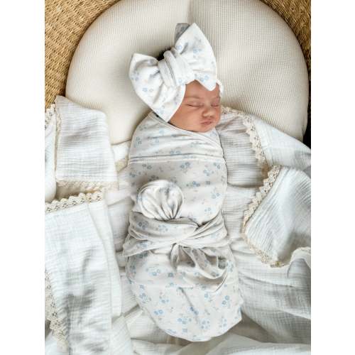 Swaddle Set | Paisley Blue