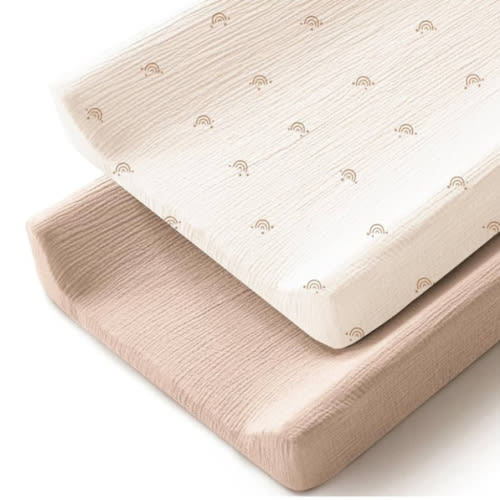 Changing Pad Cover for Neutral Baby Muslin Soft Cotton Diaper Changing Table Pad Cover Changing Pad Sheets for Girls and Boys - 2 Pack