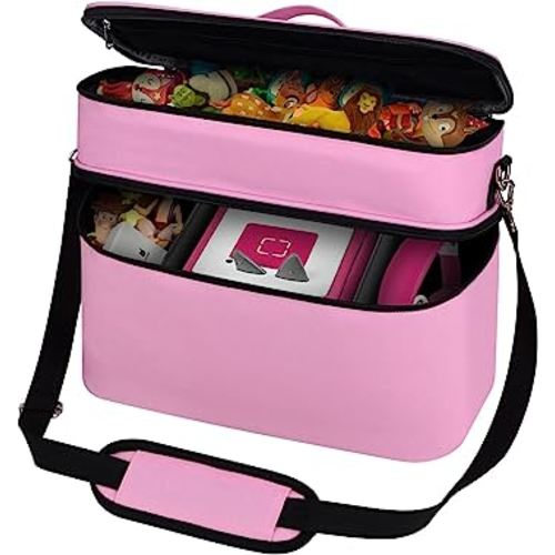 DDgro Storage Bag for Toniesbox, Storypod & Accessories, Tonies Carrying Case for Tonie Starter Set, Tony Characters, Audio Player Box, Charger & Headphone, Bag Only (Pink, Large)