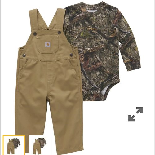 Boys' Long-Sleeve Bodysuit and Canvas Printed Overall Set (Infant)