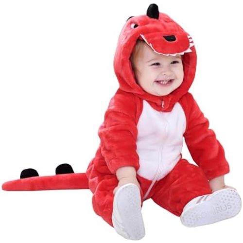 TONWHAR Unisex-Baby Animal Costume Kids' & Toddlers' Winter Hooded Romper Dress Up Jumpsuit