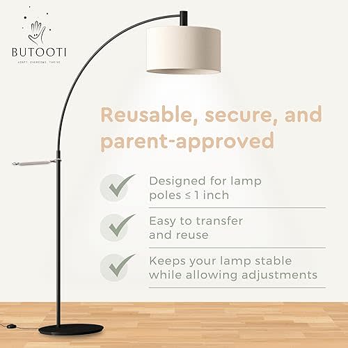 TUMBLENOT Floor Lamp Anchor for Baby proofing (2PCS) First of Its Kind Prevents Standing Lamps from Falling –Reusable for Generations, Compliments Home Decor, No Tools Needed, Baby Safety Pet Safety