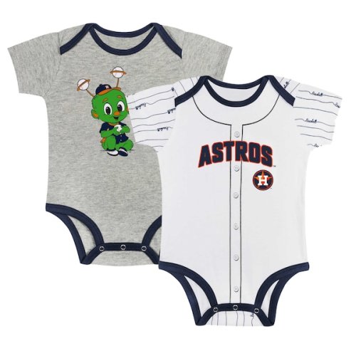 Houston Astros Newborn & Infant Two-Pack Play Ball Bodysuit Set - Gray/White